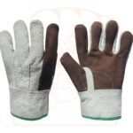 GUANTE DE PIEL Y GAMUZÓN MANGA CORTA CON REFUERZO DE DOBLE PALMA