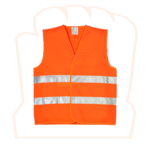 CHALECO REFLECTANTE DE TELA NYLON COLOR NARANJA